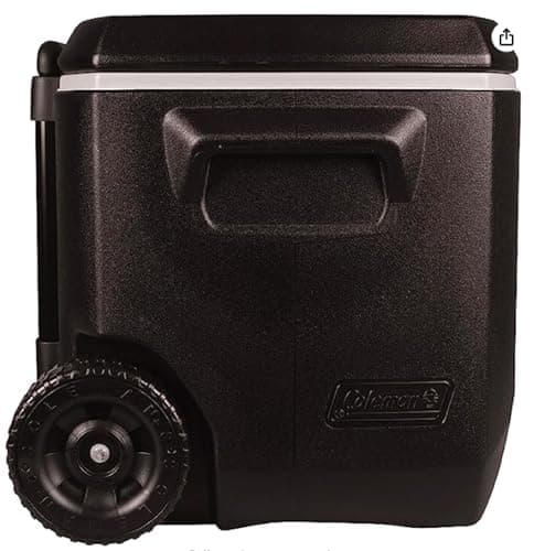 Coleman Xtreme 50qt Wheeled Cooler, Extra-Walled Insulation Keeps Ice up to 5 Days, Portable Rolling Hard Chiller