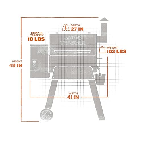 Traeger Grills Pro 22 Wood Pellet Grill & Smoker, Electric Pellet Smoker Grill Combo, 6-in-1 BBQ Versatility, 572 sq. in. Grilling Capacity, Meat Probe, 450 Degree Max Temperature, 18LB Hopper, Bronze