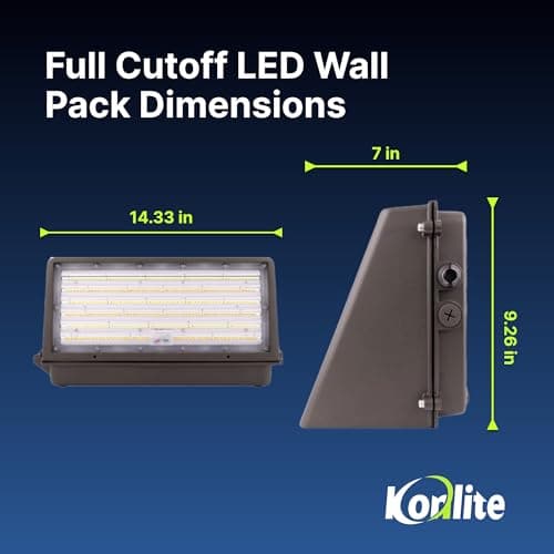 63W/45W/30W Full-Cutoff LED Wall Pack Lights, Selectable Wattage & CCT (5000K/4000K/3000K), LED Wall Light, Energy Efficient, Durable, Outdoor Commercial Wall Pack Light, 9797LM
