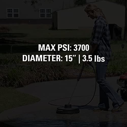 Simpson Cleaning 80165 Universal 15" Steel Pressure Washer Surface Cleaner for Cold Water Machines, 1/4" Quick Connection, Recommended Min 2200 PSI up to Max of 3700 PSI, Black