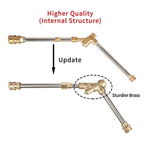 Pressure Washer Short Gun, 5 Nozzle Tips, 7 Inch Extension Curved Rod, M22 Fitting, Hot and Cold Water Replacement, 5000 PSI