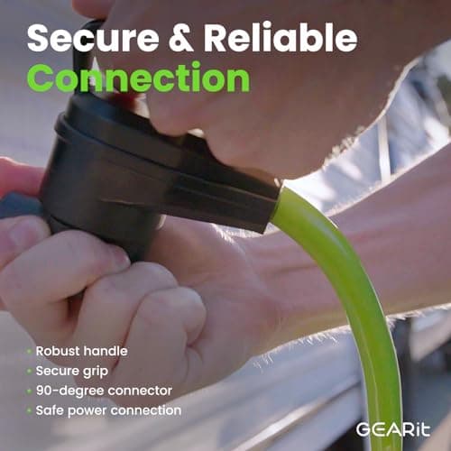30 Amp RV Extension Cord, GEARit (15 Feet) 3-Prong 125/250-Volt 10/3 STW 10AWG Gauge SJTW Locking Cable, NEMA TT-30P to L5-30R, RV Outdoor Camper Trailer Portable Generator Power Cord- 15ft
