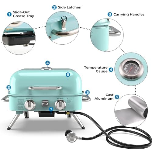 Kenmore 2-Burner Portable Tabletop Retro Gas Grill