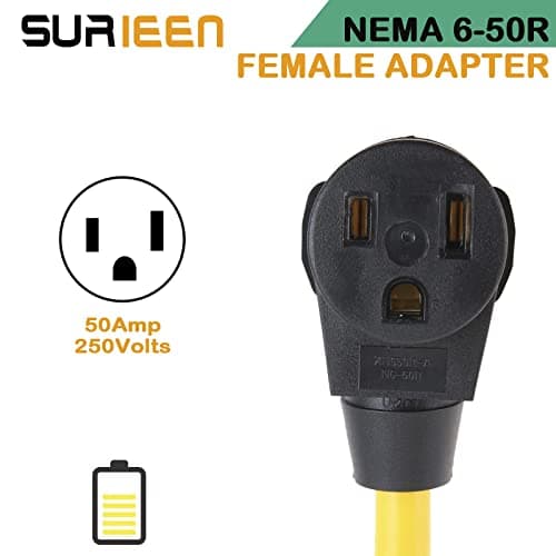NEMA L14-30P to 6-50R Generator Welder Adapter Plug Cord 1.5FT, 4 Prong to 3 Prong Generator Adapter 125/250V, Heavy Duty Welder Adaptor Extension Cord STW 10AWG, UL Listed