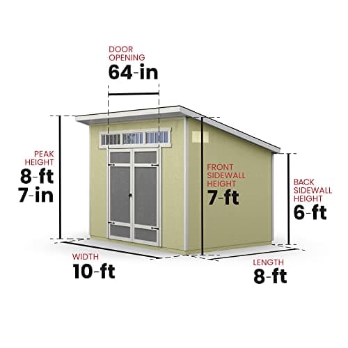 Handy Home Products Olympia 10x7.5 Wood Storage Shed with Floor Kit- Does not Include Paint or Roofing Shingles