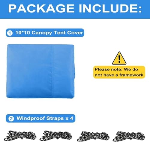 10x10FT Replacement Canopy Cover Top,Oxford Cloth Material UV Resistant Waterproof Canopy Tent Cover for Garden Patio Picnic (TOP ONLY)-Blue