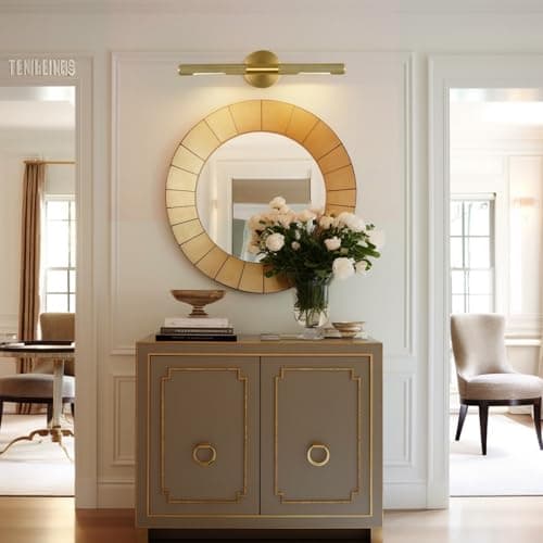 Hardwired Picture Light, 19" Knurled Brass Wall Sconces, Rotatable 360° Picture Lights for Wall, Wall Art Gold Sconces Wall Lighting, Indoor,Bathroom Wall Sconce, Includes Bulbs