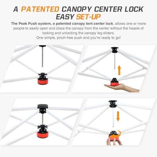 EAGLE PEAK Pop Up Canopy Tent with Wheeled Carry Bag, 8 Stakes, 4 Ropes, 4 Weight Bags, Easy Set Up Tent Canopy, 10x10 ft, 100sqft of Shade, Blue
