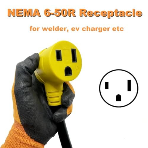 NEMA L14-30P to 6-50R Welder Adapter Plug Cord 1.5 FT, 4 Prong 30 Amp Twist-Lock Generator Male to 3 Prong 50 Amp Welder Female Cord, 10 AWG, Heavy Duty, ETL Listed