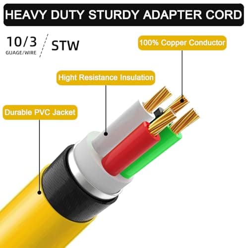 30 Amp to 110V 20 Amp RV Distribution Adapter,NEMA TT-30P Male to 3X 5-20R/15R Female,30 Amp to 15 Amp RV Adapter Extension Cord,3-prong to LIT 3-Way Outlet Splitter for RV Generators with Lighted End