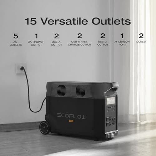 EF ECOFLOW Solar Generator 3.6KWh DELTA Pro with 2X400W Portable Solar Panel, 23% High Efficiency, 5 AC Outlets, 120V/3600W, for Home Backup Outdoors Camping RV Emergency