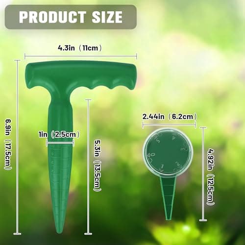Planter Planting Dibber and Hand Dibbler Gardening Tool with Measurement for Sowing Seeds Bulbs Flower Vegetable Digging Garden Enthusiasts(Dark Green)