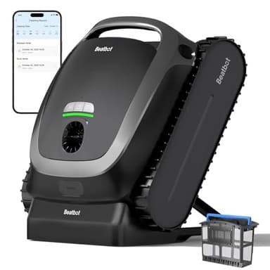Beatbot AquaSense Cordless Robotic Pool Vacuum Cleaner with Filter Basket - Intelligent Path Opimization, Cleans Floor, Walls, and Waterline - Suitable for Above & In-Ground Pools up to 2,260 sq.ft.