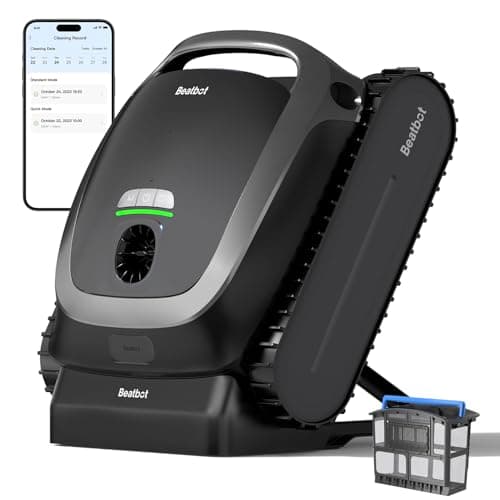 Beatbot AquaSense Cordless Robotic Pool Vacuum Cleaner with Filter Basket - Intelligent Path Opimization, Cleans Floor, Walls, and Waterline - Suitable for Above & In-Ground Pools up to 2,260 sq.ft.