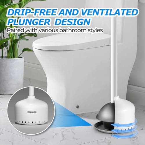 2Pack Toilet Plunger with Holder，Plungers for Bathroom with Holder, Toilet Plunger with Cover，Bathroom Plunger，Bathroom Decor，Bathroom Accessories，Toilet Bowl Cleaners,White