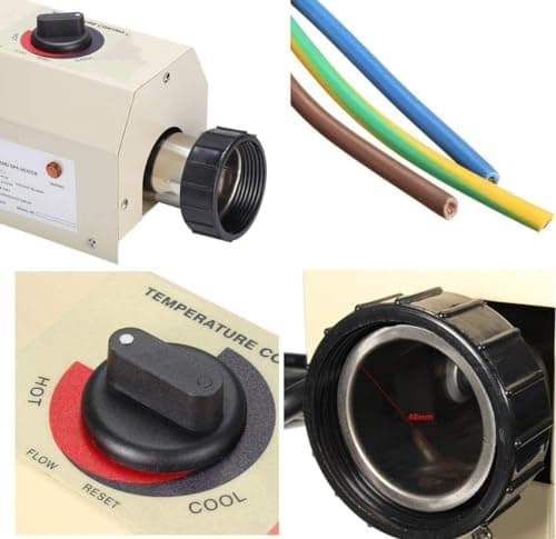 3KW 110V No Plug Swimming Pool Heater Work With 0.75KW Circulating Pump For Up to 2000gallons 8/11 Foot Pools,Tank,Electric Water Heater Thermostat SPA Bath Heater,Needs Electrician 30A GFCI Breaker