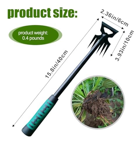 2PCS Weed Puller Tool, 16in Gardening Hand Weeder Tool, 2024 Upgrade Weeding Artifact Uprooting Weeding Tool, 6Teethes Dual Purpose Manual Weed Remover Tool Weed Pulling Tool for Garden