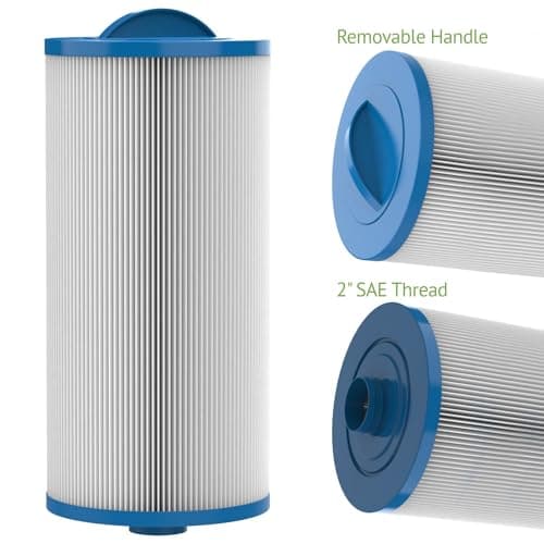 Tier1 Pool & Spa Filter Cartridge 2-pk | Replacement for Jacuzzi J300, J400, 6541-383, Pleatco PJW60TL-OT-F2S, Filbur FC-2715, Unicel 6CH-961, and More | 60 sq ft Pleated Fabric Filter Media