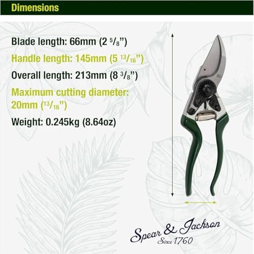 Spear & Jackson 6459KEW Kew Gardens Collection Left-Handed Bypass Pruners