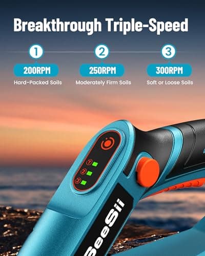 Seesii Electric Tiller for Gardening 300 RPM Rototiller Cordless Cultivator Total 8000mAh Battery Powered Garden Tiller 4 Pcs Blades for Smooth Tilling&Cleaning, Handheld Tiller for Raised Garden Beds