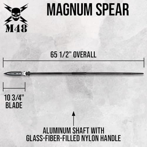 M48 Magnum Spear | 65 1/2" Overall Length | 10 3/4" Stainless Steel Blade | Breaks Down for Transport | Includes Vortec Sheath