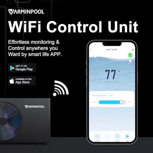 WiFi Control Smart Electric Pool Heater, 30000 BTU, Pool Heat Pump for Above Ground and Inground Pool up to 8000 Gallons, Smart Inverter with Titanium Heat Exchanger, 120V