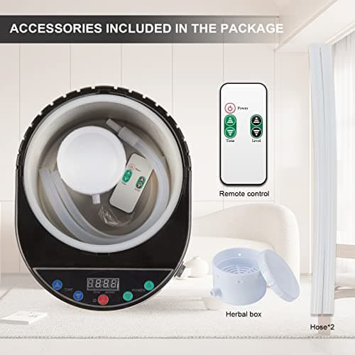 4L Large Capacity Home Sauna Steamer, Portable Steam Generator with Protection for Home Spa, Lightweight Stainless Steel Pot with Timer&Gear Display for Relaxation, with Remote Control