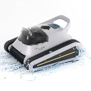 Cordless Pool Vacuum for Inground Pools, Automatic Robotic Pool Cleaner with Wall and Waterline Cleaning, Gray