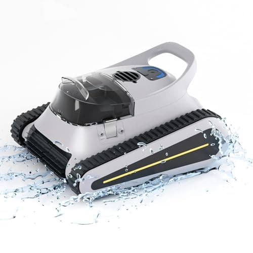 Cordless Pool Vacuum for Inground Pools, Automatic Robotic Pool Cleaner with Wall and Waterline Cleaning, Gray