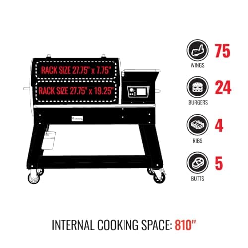 recteq Pellet Smoker Grill Deck Boss 800, Electric Pellet Smoker, Outdoor Grills & Smokers, Wi-Fi-Enabled BBQ Grill, 800 Sq Inches Cook Space