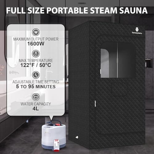Portable Home Spa - Person Steam Sauna Tent with Quick Heat (1600W), Smart Remote & Leak-Proof Design - Sauna Box with FCC Certified Relaxation in 10 Minutes, (70.9"x 35.4"x 35.4")