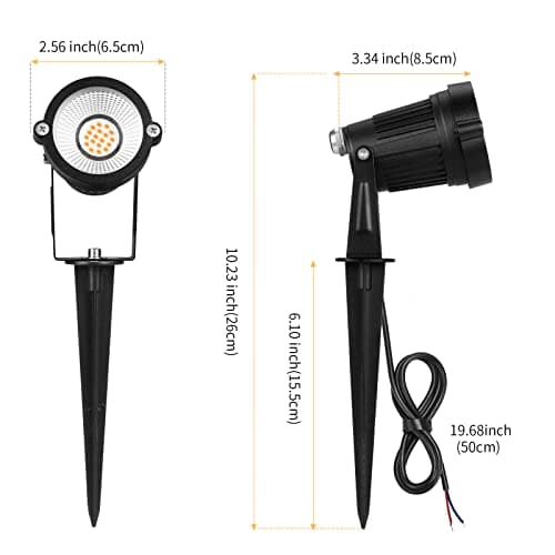 Low Voltage Landscape Lights Outdoor: 7W 700LM LED Landscape Lighting with Connectors for Tree Garden Yard Pathway | 12V 24V Warm White 2700K Spotlights | IP65 Waterproof | 6 Pack