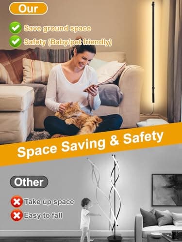 Upgrade Plug in Wall Sconces, 58.2Inch Extra-Long Corner Wall Lights for Living Room, Corner Light with Remote Control, Minimalist Slim Plug in Sconce, 12W Wall Lamps for Living Room Bedroom (1 Pack)