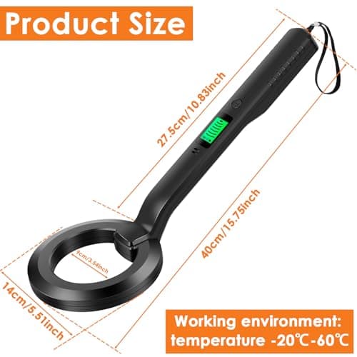 Metal Detector, IP54 Waterproof Portable High Sensitivity Metal Detector with Audible & Vibration Alerts, 360 Scanning Treasure Finder (Black)