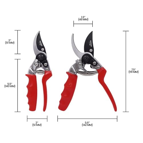 Zenport Z225 Bypass Pruner with Rotating Handle, 1-Inch Cut, 8.5-Inch , Red