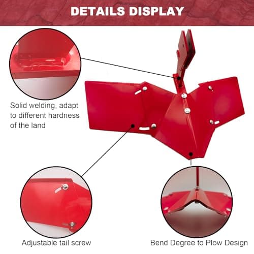 15683 Hiller-Furrower Kit for Rear Tine Tillers,Compatible with Earthquake Rear Tine Rototillers,Adjustable Wing, Three Kinds of Connection,Easy to Install,Red.