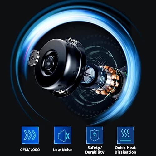 20” Wall Mount Fan 7000 CFM High Velocity Wall Industrial Fan 120° Oscillating Fans 3-Speed for Household, Commercial Use - ETL Listed, Black