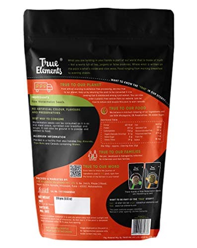 True Elements Tyzek True Elements Watermelon Seeds 250G - High In Protein | Raw Watermelon Seeds For Eating | Magaj Seeds | Non - Gmo | Raw Seeds | Nutrients Rich | Source Of Antioxidants