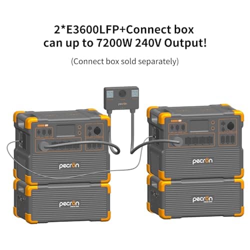 pecron E3600LFP Portable Power Station 3072Wh with Four Extended Batteries Trolley Kit, Expandable to 15360Wh, 5x3600W AC Outlets LiFePO4 Battery Backup Solar Generator for RV, Camping, CPAP
