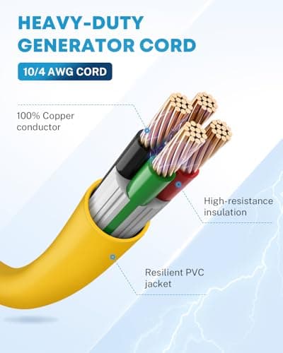 Kohree Nema L14-30 Generator Cord 30 Amp 4 Prong 25FT, Heavy Duty Generator Power Locking Cord for Manual Transfer Switch, Electric Extension Wire 10 Gauge 125/250V, 7500W with Cord Organizer