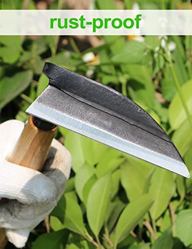 TOYPOPOR Japanese Weeding Sickle Hoe, Gardening Tools, Weed Remover, Hand Weed Cutter, Kama Twisted Scythe with High Carbon Steel Blade for Cutting Grass, Soil loosening, harvesting, Digging