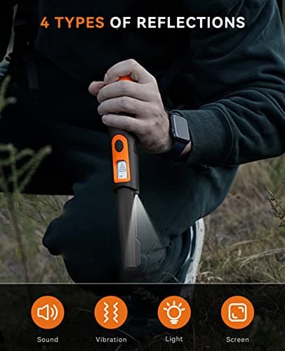 SUNPOW Metal Detector Pinpointer for Adults & Kids, Fully Waterproof, 360°Detection Handheld Pin Pointer Wand with LCD Screen, 3 Modes (Buzzer, Vibration,Sound) for Treasure Hunting- OTMD08