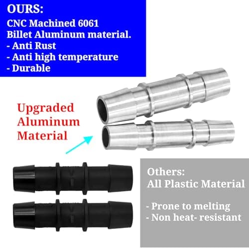 626-001 Upgrade Aluminum Engine Heater Core Bypass Kit with 5/8" 3/4" Hose Fit for Most Common Heater Hoses (with seal tape & cap)