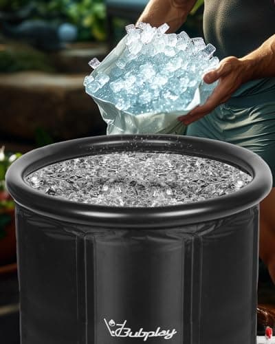 XL Ice Bath Tub for Athletes & Adults - 105 Gallons Ice Tub, Cold Plunge Tub with Cover for Indoor Outdoor, Ice Plunge Tub for Recovery & Cold Water Therapy - Black