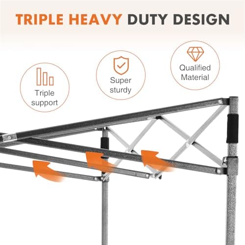 DUMOS Canopy Tents 10x10 Heavy Duty with Sand Bags, Pop Up Canopy for Vendor Market,Parties,Backyard with Carrying Bag, Waterproof Portable Tent Pop Up Shade 10FT WH