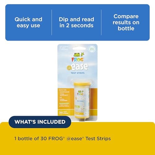 FROG @Ease Test Strips for Hot Tubs and Swim Spas - Test Strip with Out Indicator for FROG @Ease SmartChlor Cartridges, pH, Total Alkalinity and Total Hardness - 30 Test Strips