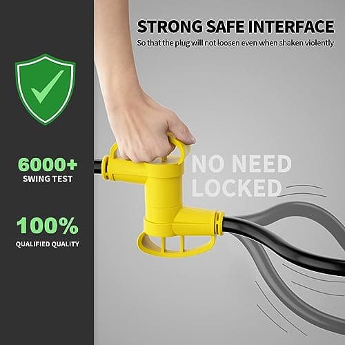 50 Amp RV/EV Extension Cord 25 FT Outdoor with Grip Handle, Flexible Heavy Duty 6/3+8/1 Gauge STW 4 Prong RV Power Cord Waterproof, NEMA 14-50P to 14-50R, Black-Yellow, ETL Listed