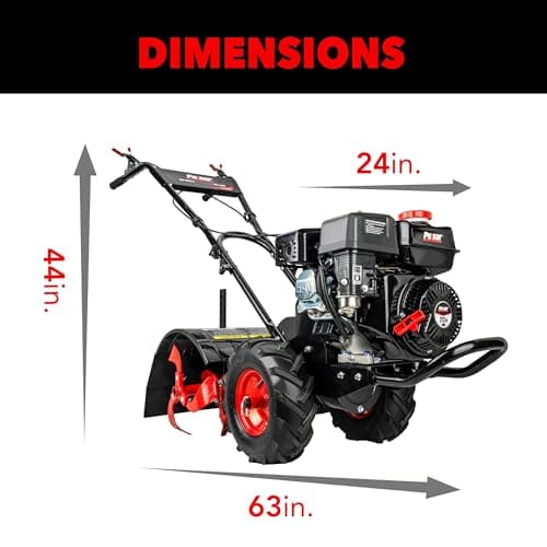 Pulsar 212cc 20-Inch Gas Powered Rear Tine Tiller with Forward/Reverse