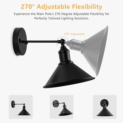 Vintage Black Wireless Battery Operated Wall Sconces, Cordless LED Wall Lights Set of 2 with Remote Control, for Bedroom, Farmhouse, Gallery - Easy Setup, Adjustable Brightness, Long-Lasting Battery