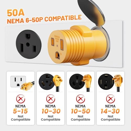 MECMO NEMA L14-30P to 6-50R Generator to Welder Adapter Plug, 30 Amp to 50 Amp Twist Locking Generator 4 Prong Male Plug to 3 Prong 240V Welder Outlet for Welder Welding Generator Adaptor Connector
